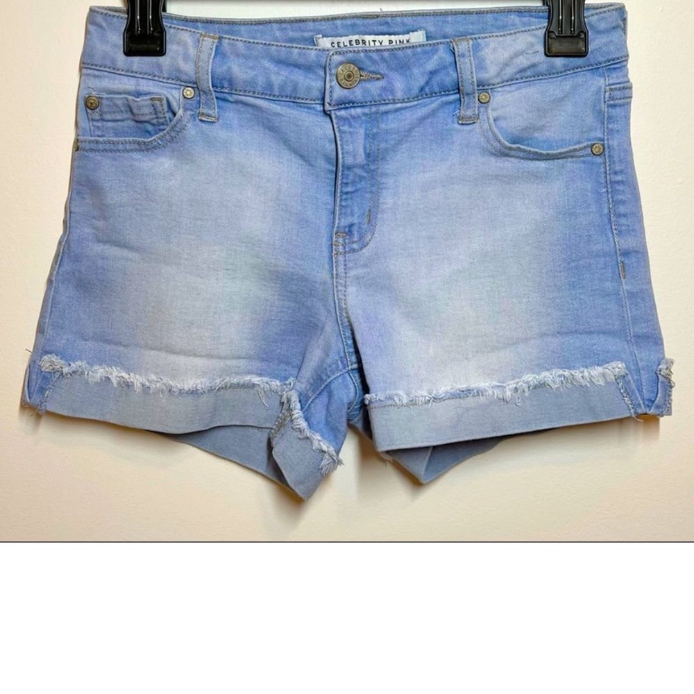 Celebrity Pink Low-Rise Cuffed Women's Size 1/25 Blue Cotton Denim Shorts